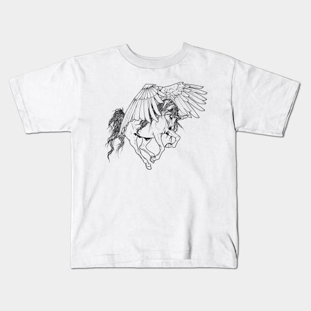 Pegasus Kids T-Shirt by CaptainsLady